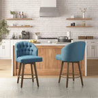Madison Park Boyle Upholstered 360 Degree Swivel Counter Stool 26 H