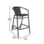 Commercial Indoor-Outdoor Rattan Restaurant Barstool with Aluminum Frame - N/A
