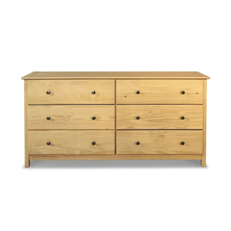 Grain Wood Furniture Shaker-style 6-drawer Solid Wood Dresser
