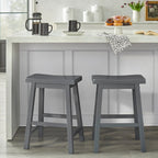 Simple Living Jalen Solid Wood 24-inch Saddle Stool (Set of 2)