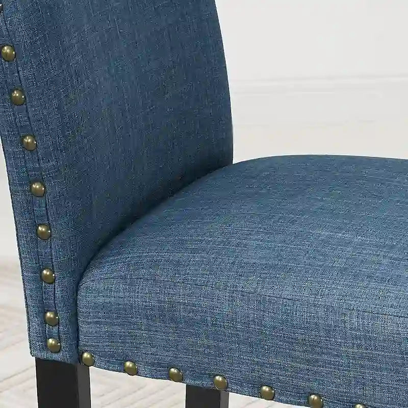 Roundhill Furniture Biony Fabric 29 Bar Stools with Nailhead Trim (Set of 2)