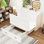 Full Size Murphy Bed Chest with Drawers For Home Office or Small Room