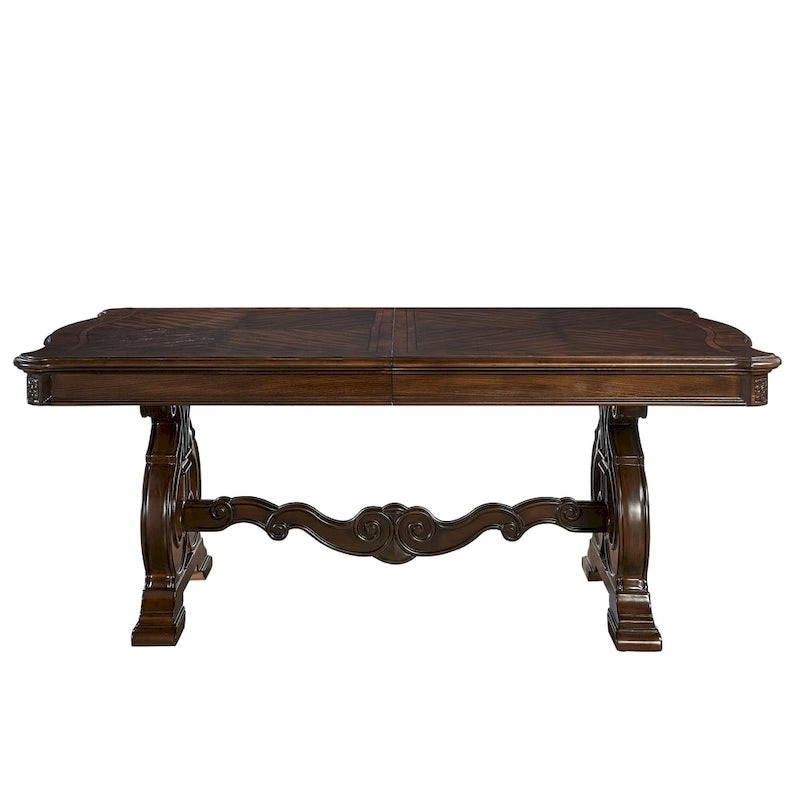 Richland 96 Inch Traditional Dining Table, Brown