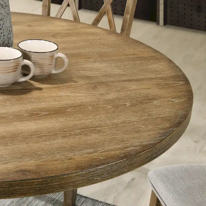 Roundhill Furniture Havre Pedestal Base Round Dining Table - N/A