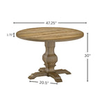 Roundhill Furniture Havre Pedestal Base Round Dining Table - N/A