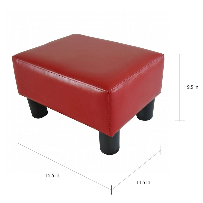 Meadow Modern Small Red Ottoman