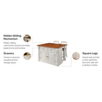 Homestyles Monarch 3-Piece Off-White Wood Kitchen Island Set with Drop Leaf Wood Top - 48' x 25' x 36'