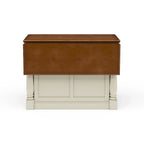 Homestyles Monarch 3-Piece Off-White Wood Kitchen Island Set with Drop Leaf Wood Top - 48' x 25' x 36'