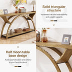 Narrow Long Console Table Sofa Table with Half Moon Frame
