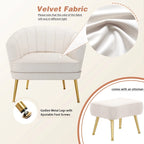 Andeworld Accent Chair with Ottoman, Upholstered Modern Single Sofa Side Chair,Comfy Barrel Club Living Room Armchair
