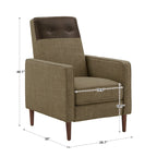 Leo Two-tone Push-back Recliner Chair by iNSPIRE Q Classic