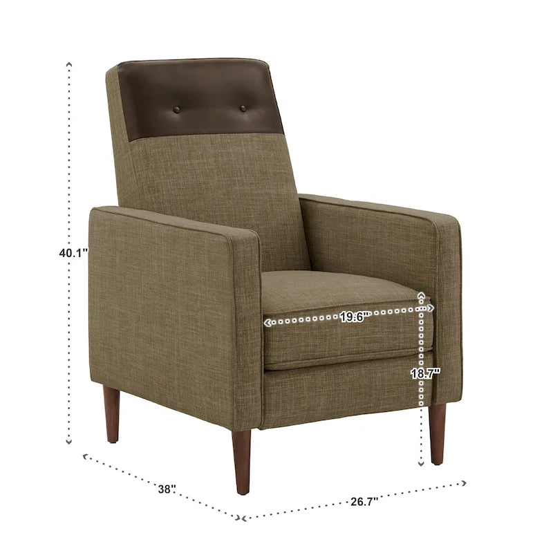 Leo Two-tone Push-back Recliner Chair by iNSPIRE Q Classic