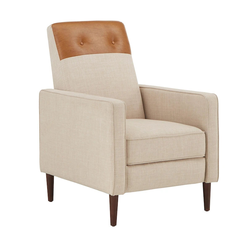 Leo Two-tone Push-back Recliner Chair by iNSPIRE Q Classic