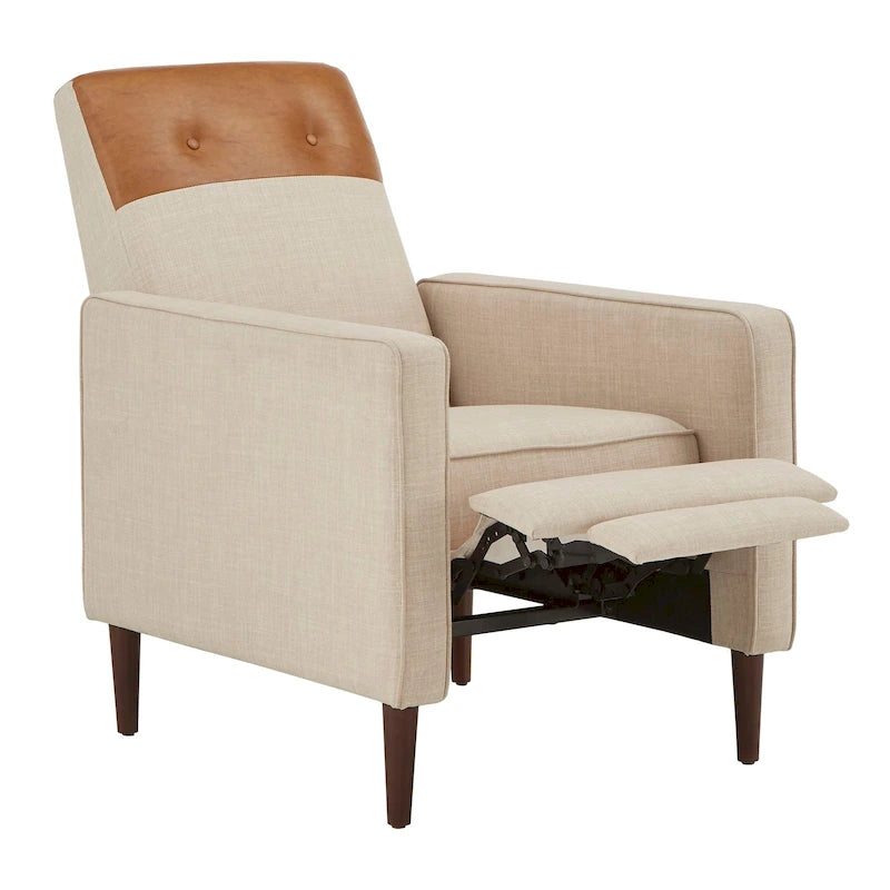 Leo Two-tone Push-back Recliner Chair by iNSPIRE Q Classic
