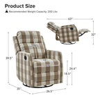 Diana Modern Polyester 360-degree Swivel Rocker Recliner by HULALA HOME