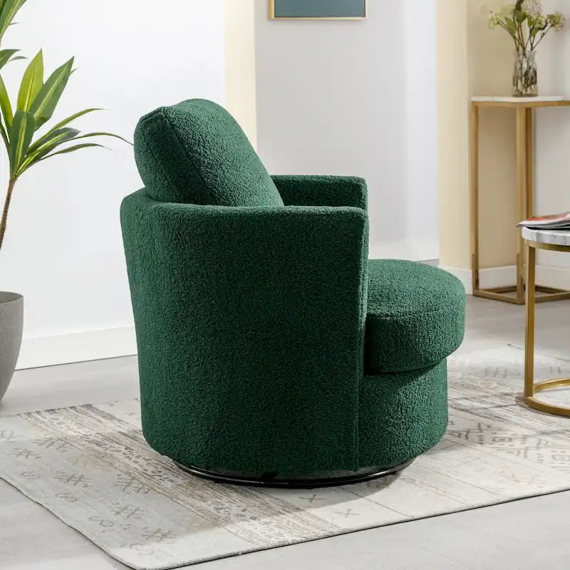 Modern Upholstered Swivel Barrel Chair for Living Room