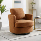 Modern Upholstered Swivel Barrel Chair for Living Room