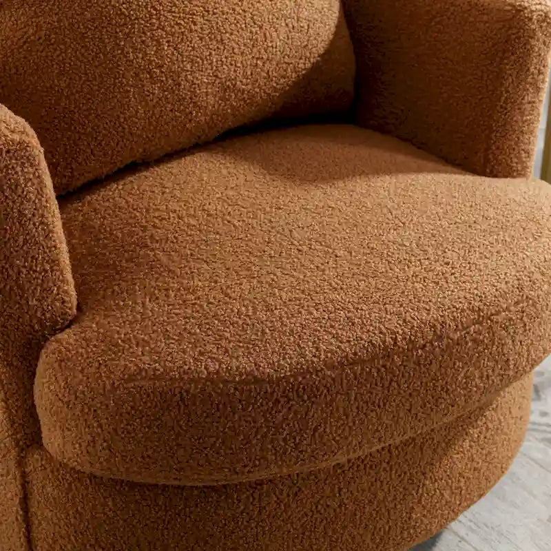 Modern Upholstered Swivel Barrel Chair for Living Room