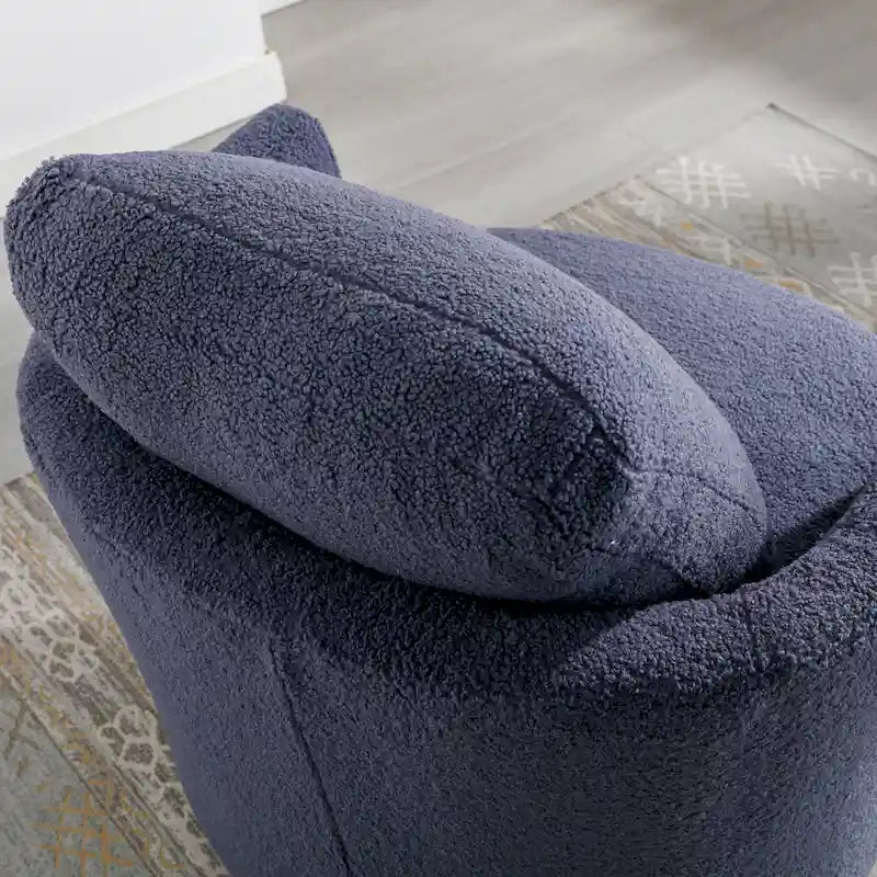 Modern Upholstered Swivel Barrel Chair for Living Room