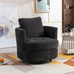 Modern Upholstered Swivel Barrel Chair for Living Room