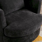 Modern Upholstered Swivel Barrel Chair for Living Room