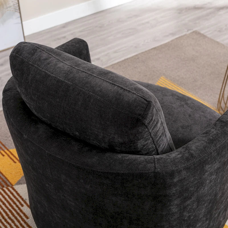 Modern Upholstered Swivel Barrel Chair for Living Room