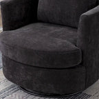 Modern Upholstered Swivel Barrel Chair for Living Room