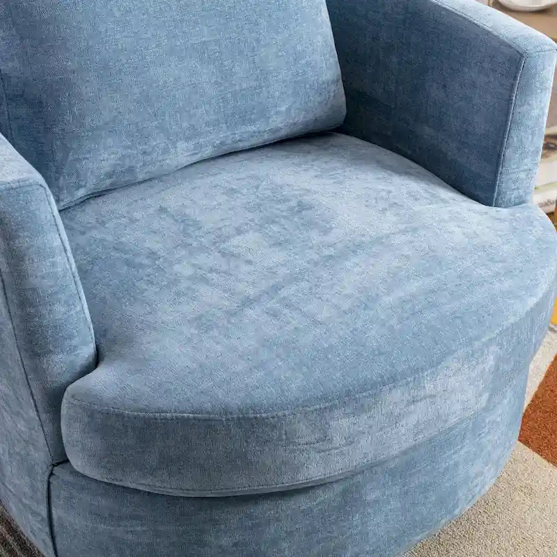 Modern Upholstered Swivel Barrel Chair for Living Room
