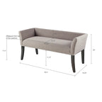 Madison Park Welburn 49.5 Upholstered Bench with Back & Wood Legs