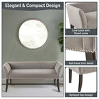 Madison Park Welburn 49.5 Upholstered Bench with Back & Wood Legs