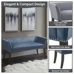 Madison Park Welburn 49.5 Upholstered Bench with Back & Wood Legs