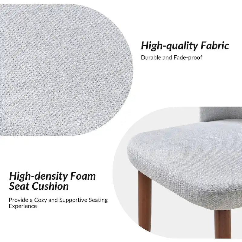 Melisa Upholstered Solid Wood Dining Chair Set of 2 by HULALA HOME