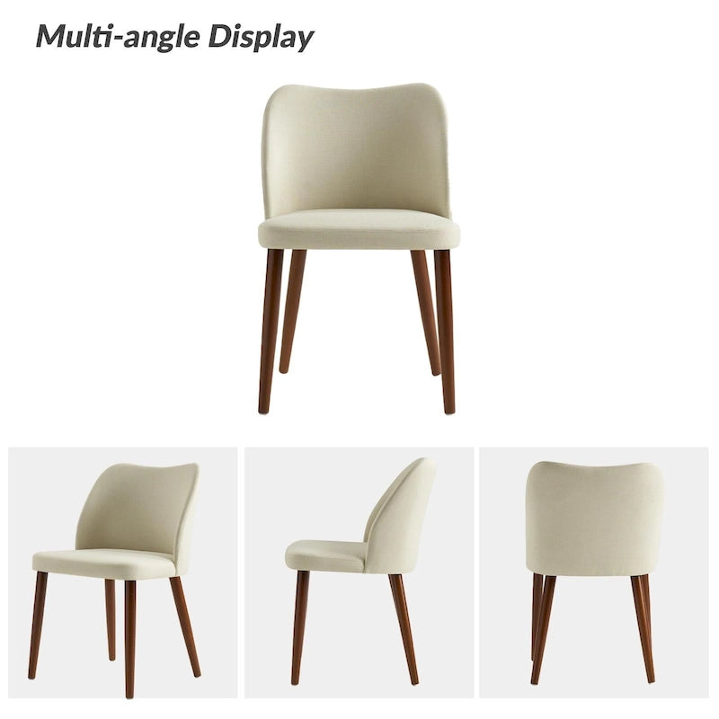 Melisa Upholstered Solid Wood Dining Chair Set of 2 by HULALA HOME