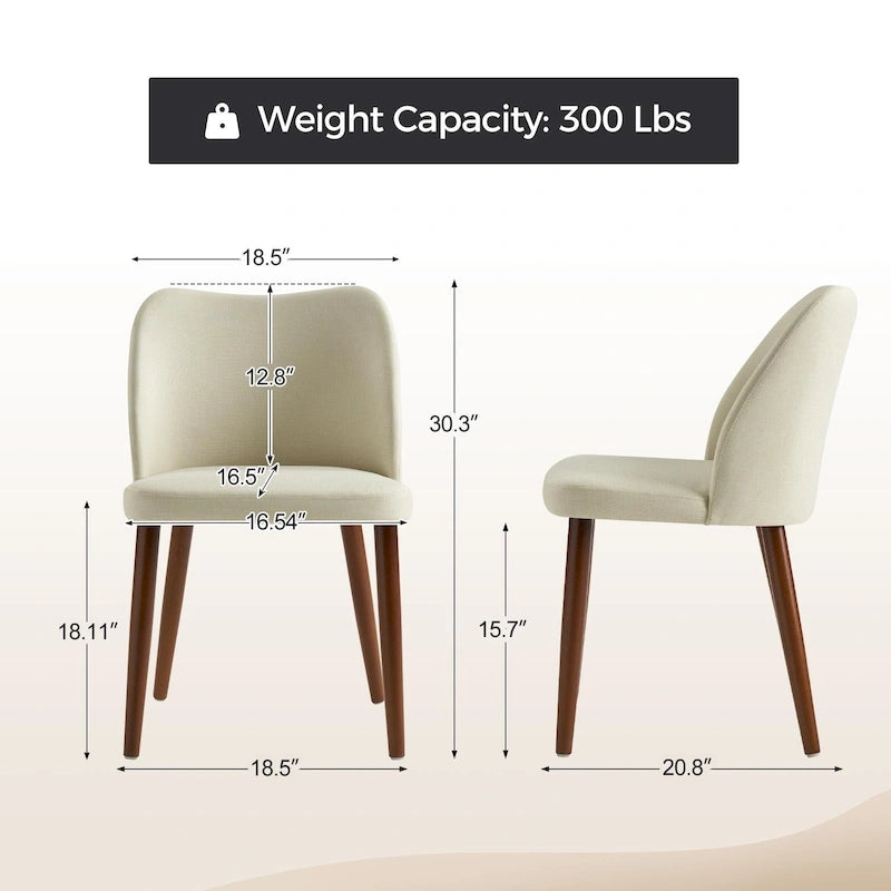 Melisa Upholstered Solid Wood Dining Chair Set of 2 by HULALA HOME