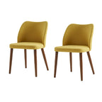 Melisa Upholstered Solid Wood Dining Chair Set of 2 by HULALA HOME
