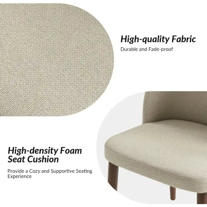 Melisa Upholstered Solid Wood Dining Chair Set of 2 by HULALA HOME