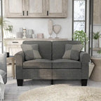 Nele Contemporary Linen Fabric Padded Loveseat by Furniture of America