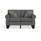 Nele Contemporary Linen Fabric Padded Loveseat by Furniture of America