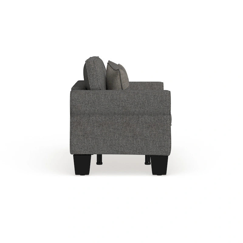 Nele Contemporary Linen Fabric Padded Loveseat by Furniture of America