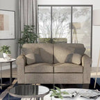 Nele Contemporary Linen Fabric Padded Loveseat by Furniture of America
