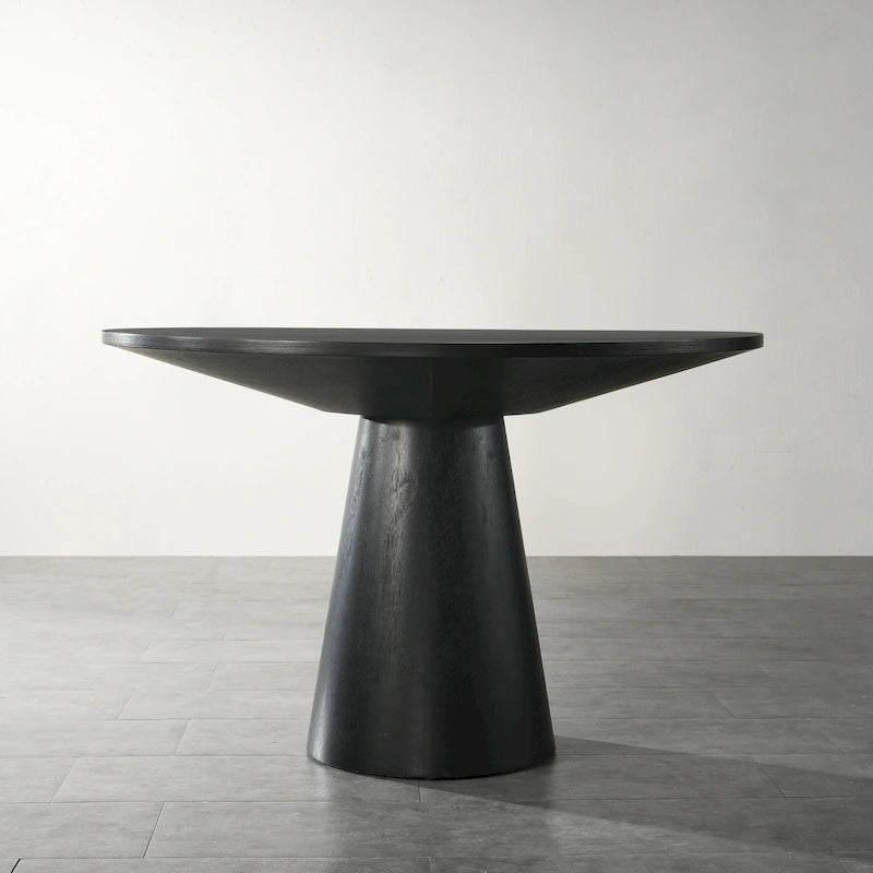 Roundhill Furniture Rocco Contemporary Dining Set, Round Pedestal Table with 4 Chairs