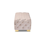 Gracewood Hollow Solanki Velvet Fabric Ottoman Bench