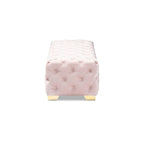 Gracewood Hollow Solanki Velvet Fabric Ottoman Bench
