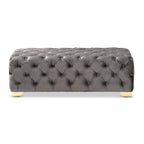 Gracewood Hollow Solanki Velvet Fabric Ottoman Bench