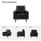 Elizabeth Mid-century Genuine Leather Arm Chair by HULALA HOME