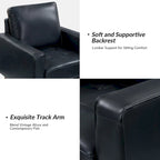 Elizabeth Mid-century Genuine Leather Arm Chair by HULALA HOME