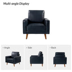Elizabeth Mid-century Genuine Leather Arm Chair by HULALA HOME