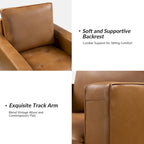 Elizabeth Mid-century Genuine Leather Arm Chair by HULALA HOME