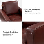Elizabeth Mid-century Genuine Leather Arm Chair by HULALA HOME