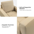 Elizabeth Mid-century Genuine Leather Arm Chair by HULALA HOME